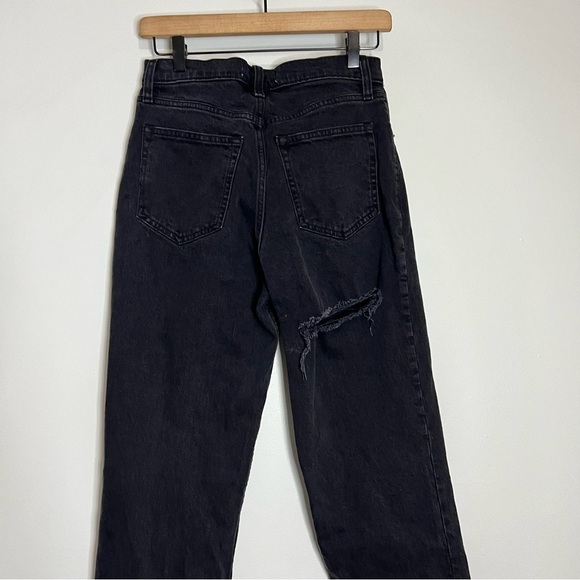 Abercrombie & fitch the 90s straight ultra high rise black jeans size 4 long - Picture 4 of 8